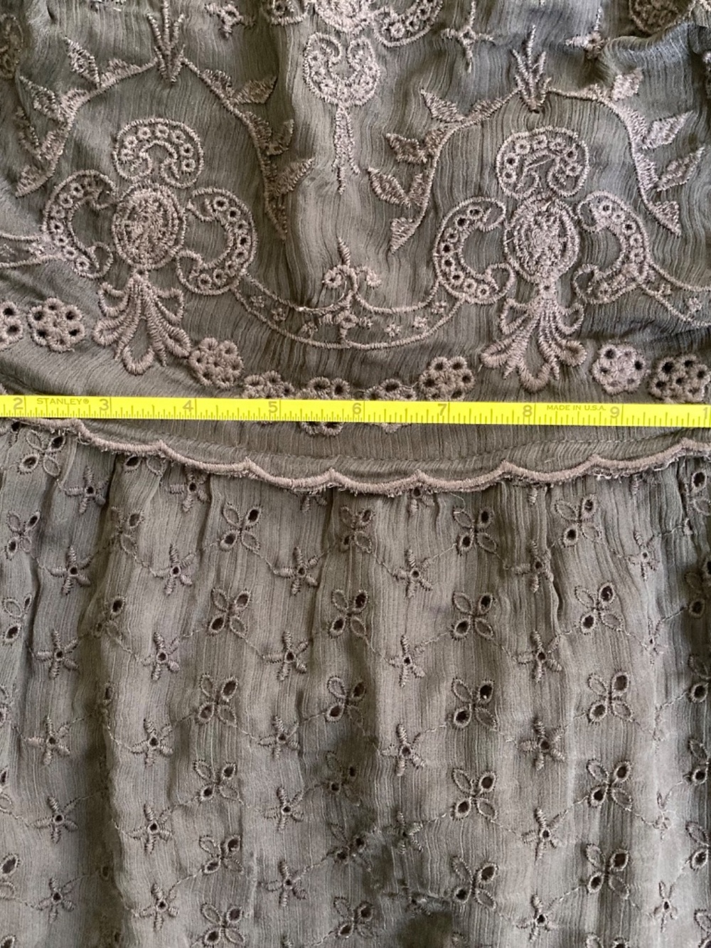Free People Malian Maxi X-Small Black Embroidered Eyelet Cottagecore Peasant - Picture 6 of 9
